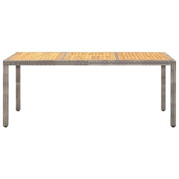 Grey Garden Table 190x90x75 cm - Stylish Outdoor Dining