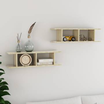 Wall Shelves 2 pcs Sonoma Oak | Stylish Engineered Wood Design