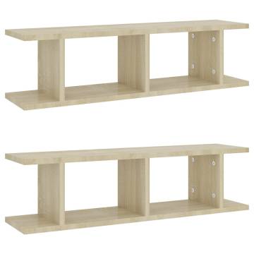 Wall Shelves 2 pcs Sonoma Oak | Stylish Engineered Wood Design