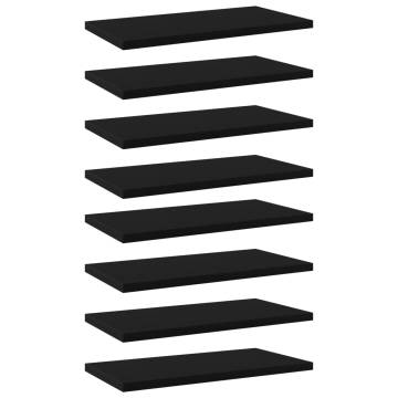 Bookshelf Boards 8 pcs Black 40x20x1.5 cm | HipoMarket