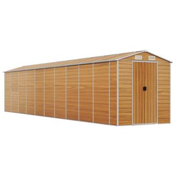 Light Brown Garden Shed - Durable Galvanised Steel Storage