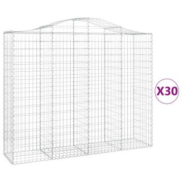 Arched Gabion Baskets 30 pcs - Durable Garden Barriers