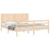 Super King Size Solid Wood Bed Frame with Headboard