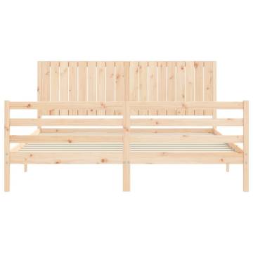 Super King Size Solid Wood Bed Frame with Headboard