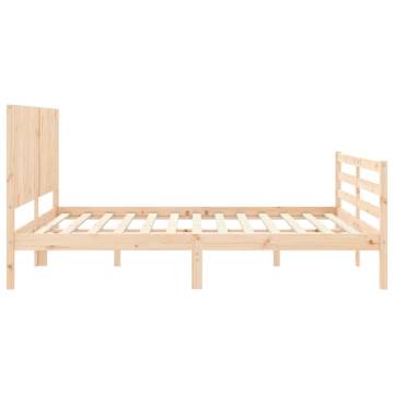 Super King Size Solid Wood Bed Frame with Headboard