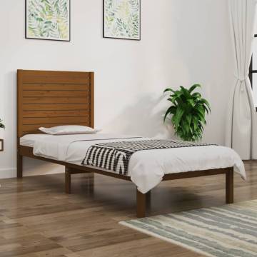 Honey Brown Solid Wood Bed Frame 75x190 cm - Small Single