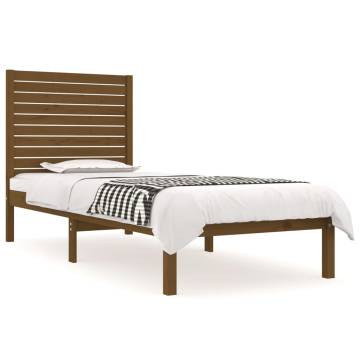 Honey Brown Solid Wood Bed Frame 75x190 cm - Small Single