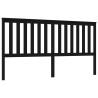 Stylish Black Bed Headboard - Solid Pine Wood - 186x6x101 cm