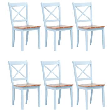 Elegant Grey Dining Chairs Set - 6 pcs Solid Rubber Wood