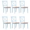 Dining Chairs 6 pcs Grey and Light Wood Solid Rubber Wood Colour grey and natural Quantity in Package 6 