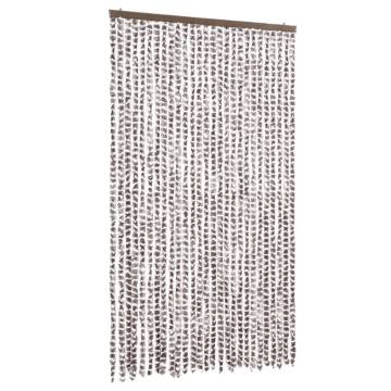 Fly Curtain Taupe & White | 118x220 cm Chenille - HipoMarket