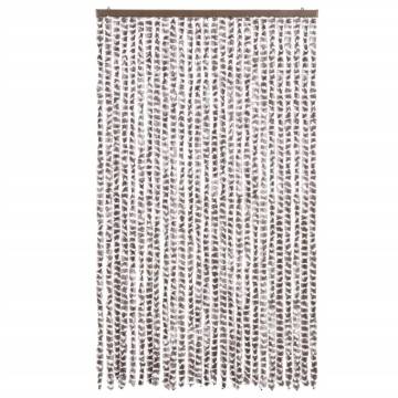 Fly Curtain Taupe & White | 118x220 cm Chenille - HipoMarket