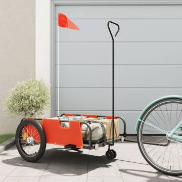 Bike Trailer - Orange & Black Oxford Fabric | 45kg Capacity