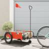 Bike Trailer Orange and Black Oxford Fabric and Iron Colour orange Size 135 x 68 x 37 cm 