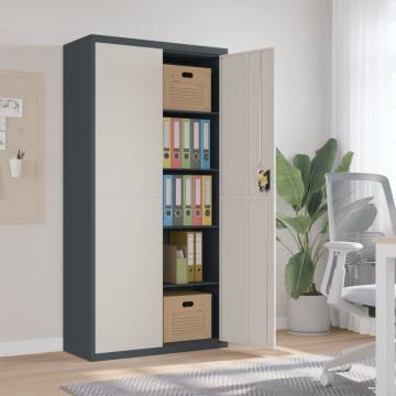 File Cabinet Anthracite & White - 90x40x180 cm Steel