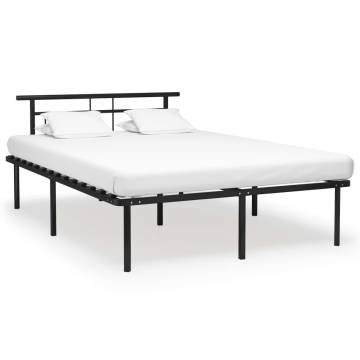 Black Metal Bed Frame 160x200 cm - Elegant Bedroom Design