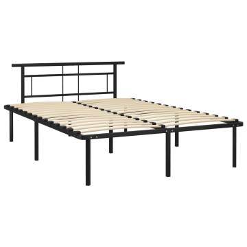 Black Metal Bed Frame 160x200 cm - Elegant Bedroom Design