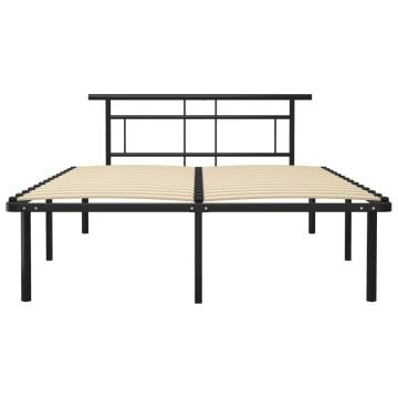 Black Metal Bed Frame 160x200 cm - Elegant Bedroom Design