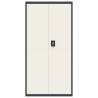 File Cabinet Anthracite & White - 90x40x180 cm Steel