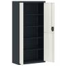 File Cabinet Anthracite & White - 90x40x180 cm Steel