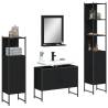 4 Piece Bathroom Cabinet Set Black Engineered Wood Colour black Number of 1 Number of Pieces 