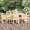 7 Piece Garden Dining Set Solid Wood Pine Colour natural pine Number of 7 