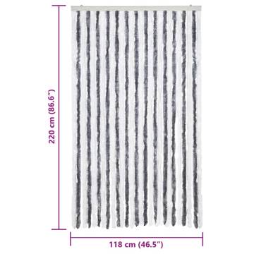 Insect Curtain Grey & White 118x220 cm - Flexible Chenille