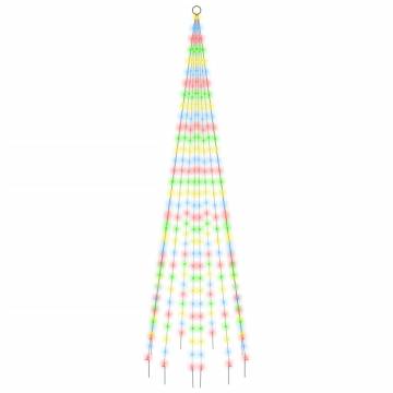 Colorful Christmas Tree on Flagpole – 310 LEDs, 300 cm