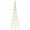 Colorful Christmas Tree on Flagpole – 310 LEDs, 300 cm