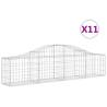 Arched Gabion Baskets - 11 pcs Galvanised Iron Garden Barriers