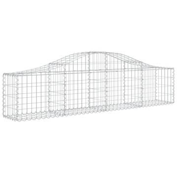 Arched Gabion Baskets - 11 pcs Galvanised Iron Garden Barriers