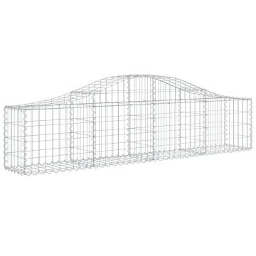 Arched Gabion Baskets - 9 pcs Galvanised Iron for Garden Decor