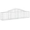 Arched Gabion Baskets - 9 pcs Galvanised Iron for Garden Decor