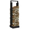 Black Log Holder - Solid Pine Wood, 33.5x30x110 cm