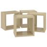 Wall Cube Shelves 4 pcs Sonoma Oak | Stylish Floating Storage