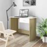 Desk White and Sonoma Oak 100x50x76 cm Engineered Wood Colour white and sonoma oak 