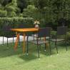 5 Piece Garden Dining Set Black Colour black Size 150 cm table length Number of 4 