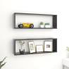 Wall Cube Shelf 2 pcs Grey 80x15x26.5 cm Engineered Wood Colour grey Size 80 x 15 x 26.5 cm Quantity in Package 2 Number of Pieces 1 