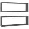 Wall Cube Shelf Set - 2 pcs Grey | Stylish & Functional Storage