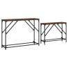 Elegant Nesting Console Tables - 2 pcs Brown Oak | Hipo Market