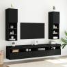 Stylish TV Cabinet with LED Lights - Black, 30.5x30x102 cm