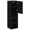 Stylish TV Cabinet with LED Lights - Black, 30.5x30x102 cm