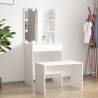 Dressing Table Set with LED White Engineered Wood Colour white Size 60 x 40 x 140 cm Quantity in Package 1 