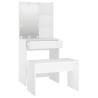 Dressing Table Set with LED - White Engineered Wood - HipoMarket