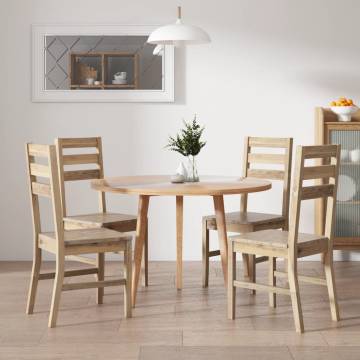 Elegant Solid Acacia Wood Dining Chairs - 4 pcs Set