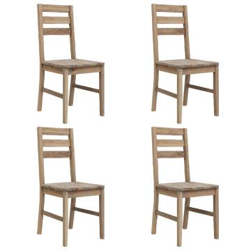 Elegant Solid Acacia Wood Dining Chairs - 4 pcs Set