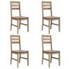 Elegant Solid Acacia Wood Dining Chairs - 4 pcs Set