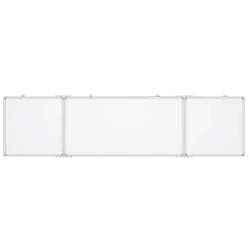 Foldable Magnetic Whiteboard 200x50 cm - Aluminium Frame