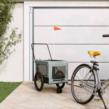 Pet Bike Trailer - Grey & Black Oxford Fabric | Hipomarket UK