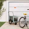 Pet Bike Trailer Grey and Black Oxford Fabric and Iron Colour grey Size 135 x 68.5 x 73.5 cm 